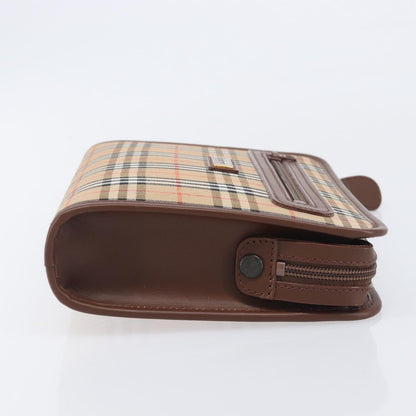 Burberry Nova check Pochette Canvas, Beige, Canvas, Clutch