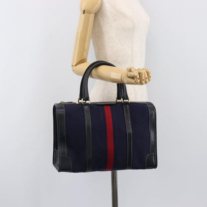 Gucci Vintage Web Boston GG Canvas, Navy, Canvas, Handbag