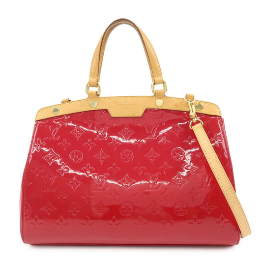 Louis Vuitton Brea Monogram Vernis, Red, Leather, Handbag
