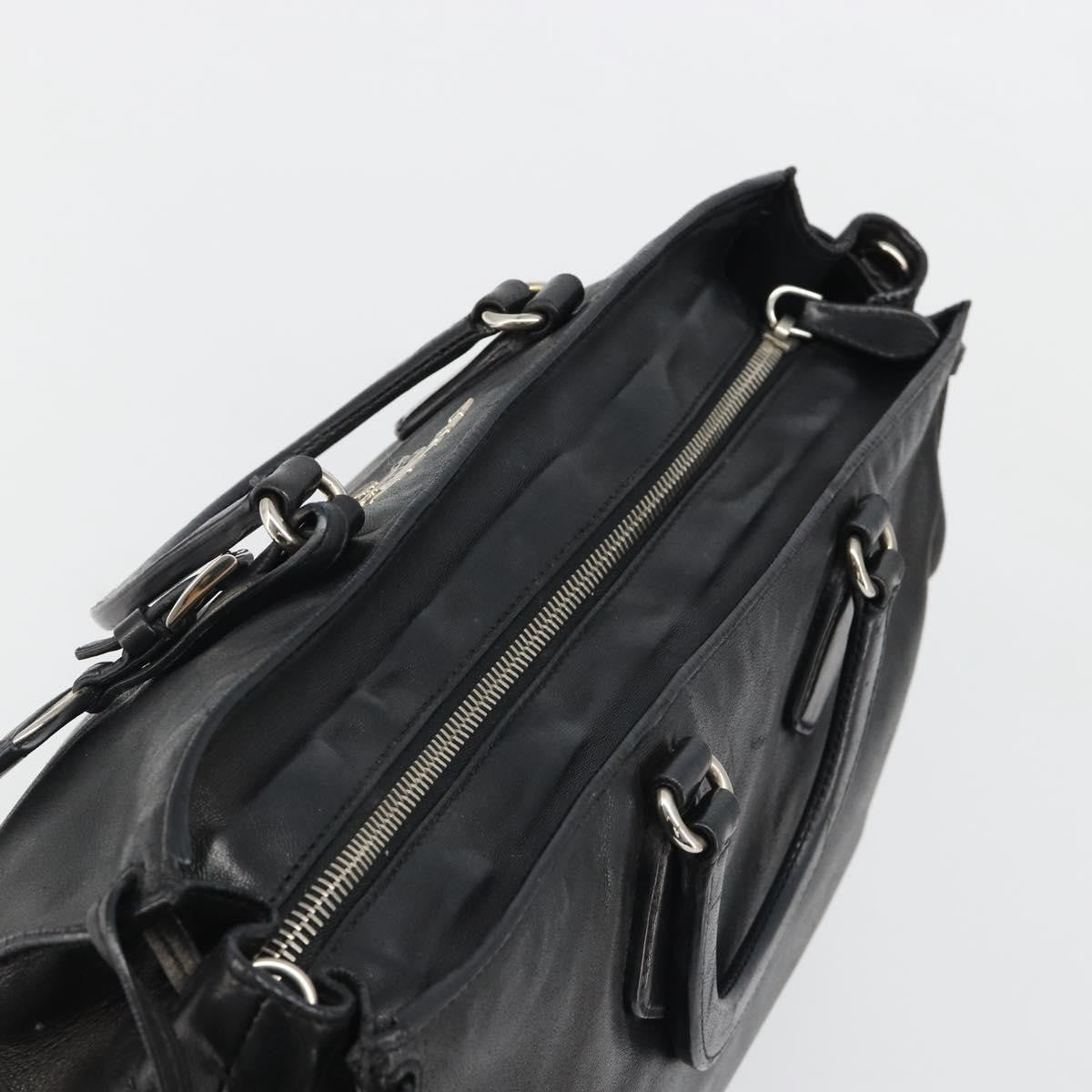 Prada Vitello Daino Convertible Tote Vitello Daino, Black, Leather, Handbag
