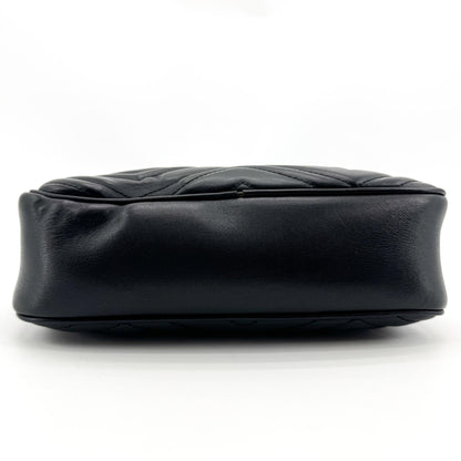 Gucci GG Marmont Matelasse Leather, Black, Leather, Shoulder Bag