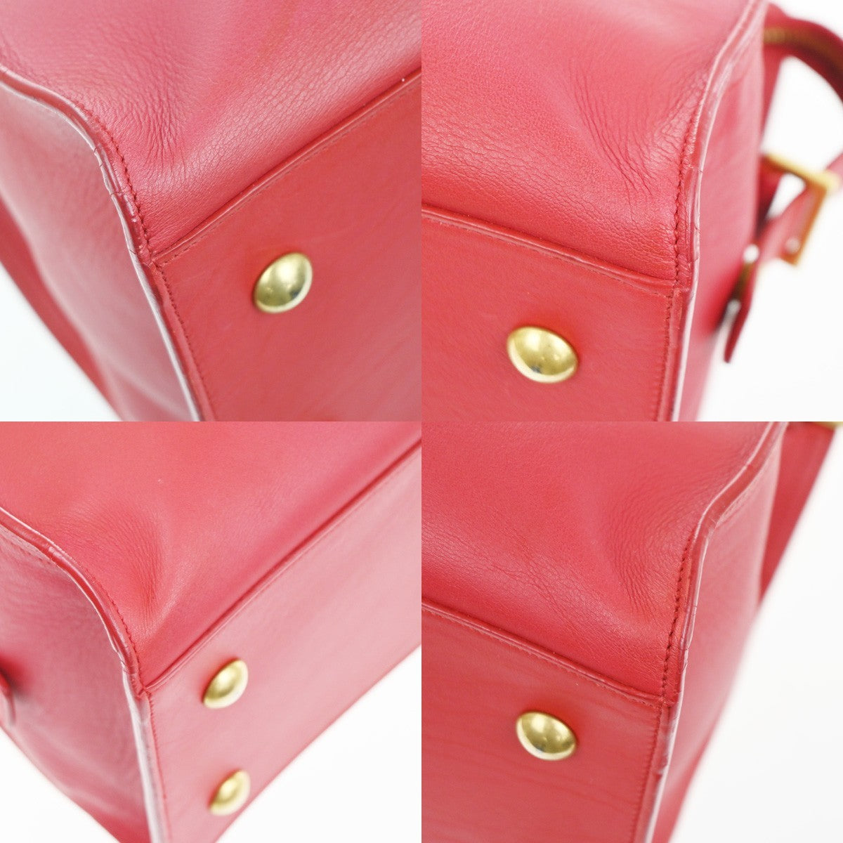 Saint Laurent Classic Y Cabas Leather, Red, Leather, Tote Bag