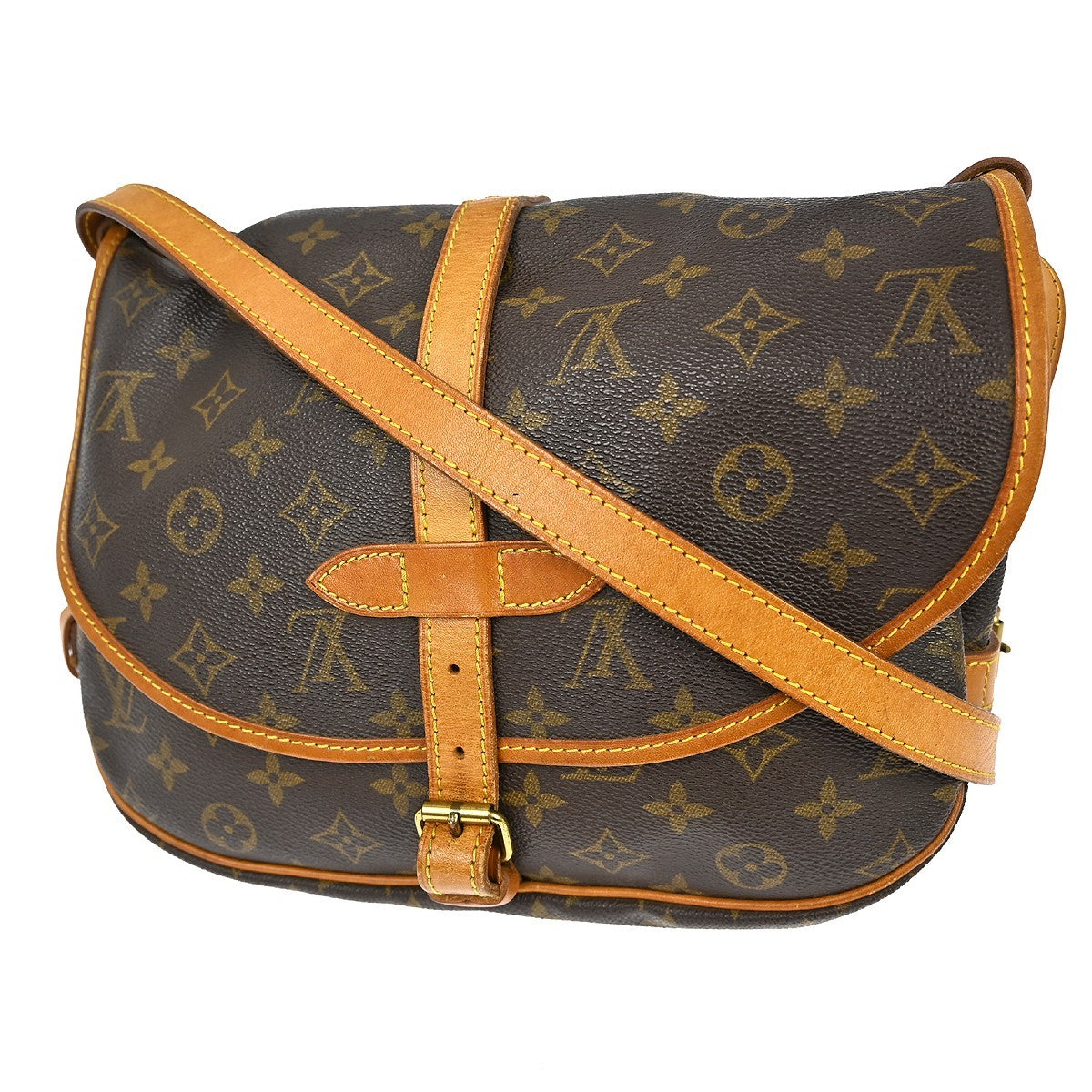 Louis Vuitton Saumur Monogram, Brown, Canvas, Shoulder Bag