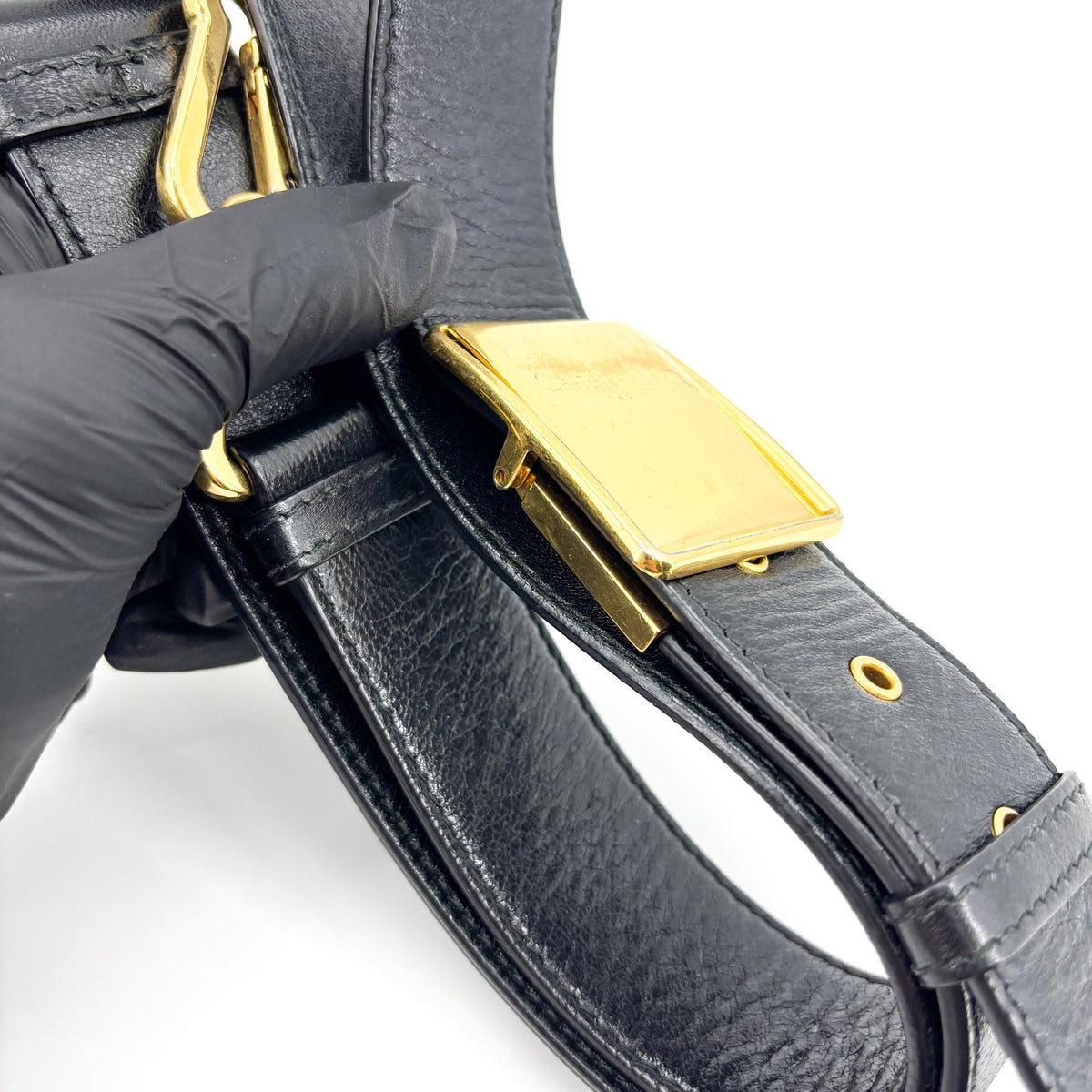 Christian Dior 30 Montaigne Box Leather, Black, Calfskin, Handbag