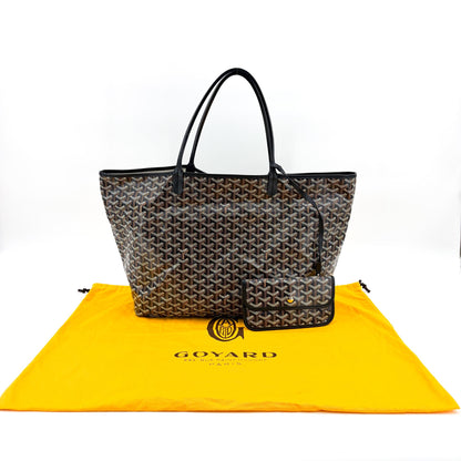 Goyard Saint Louis Tote Coated Canvas, Black, Canvas, Tote Bag