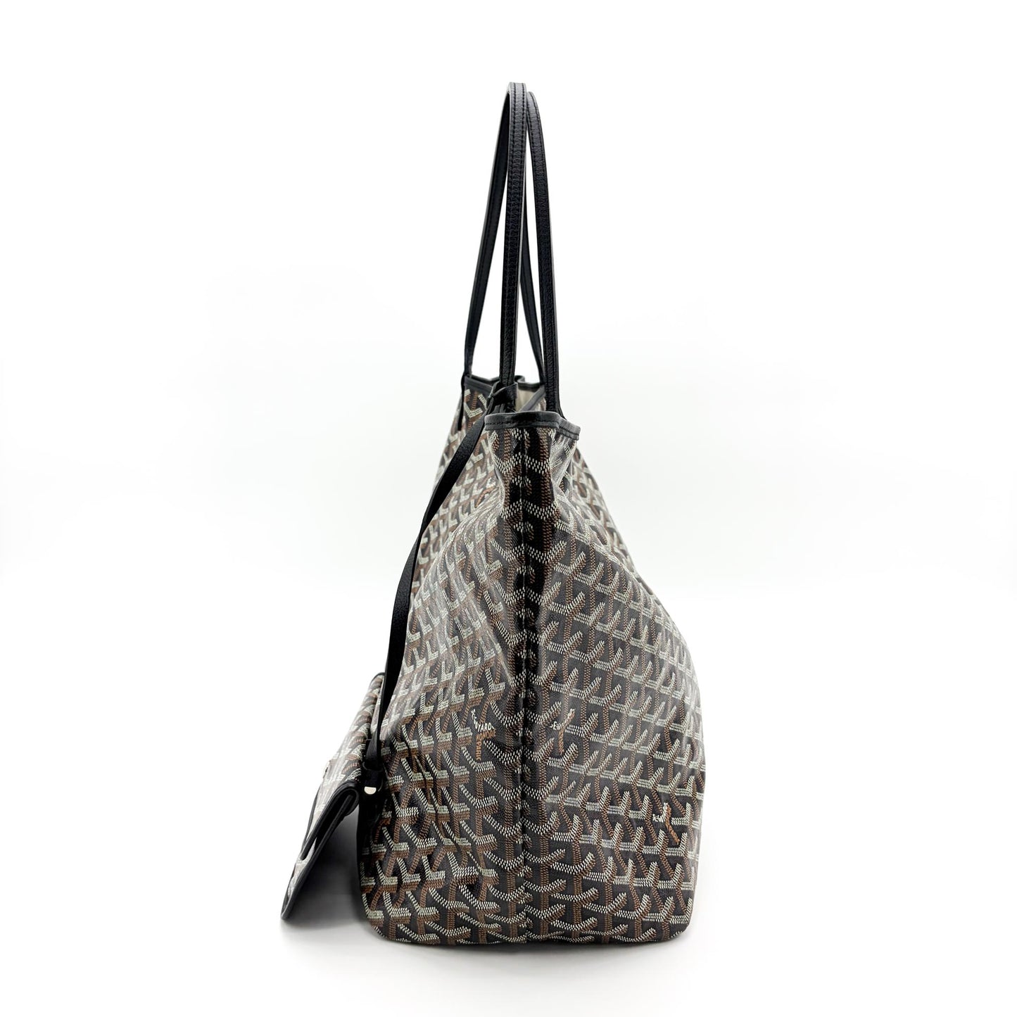 Goyard Saint Louis Tote Coated Canvas, Black, Canvas, Tote Bag