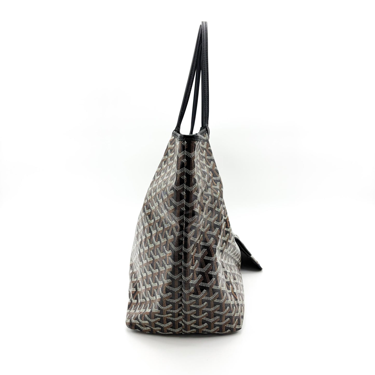 Goyard Saint Louis Tote Coated Canvas, Black, Canvas, Tote Bag