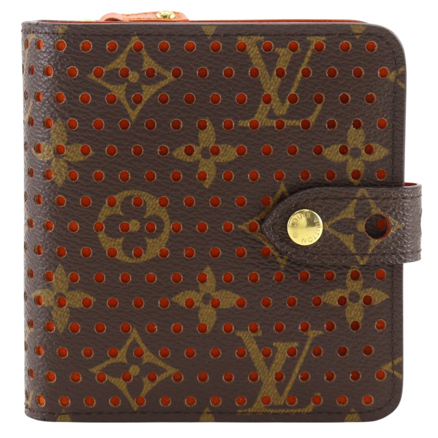 Louis Vuitton Compact Zip Perforated Monogram Canvas, Brown, Canvas, Wallet