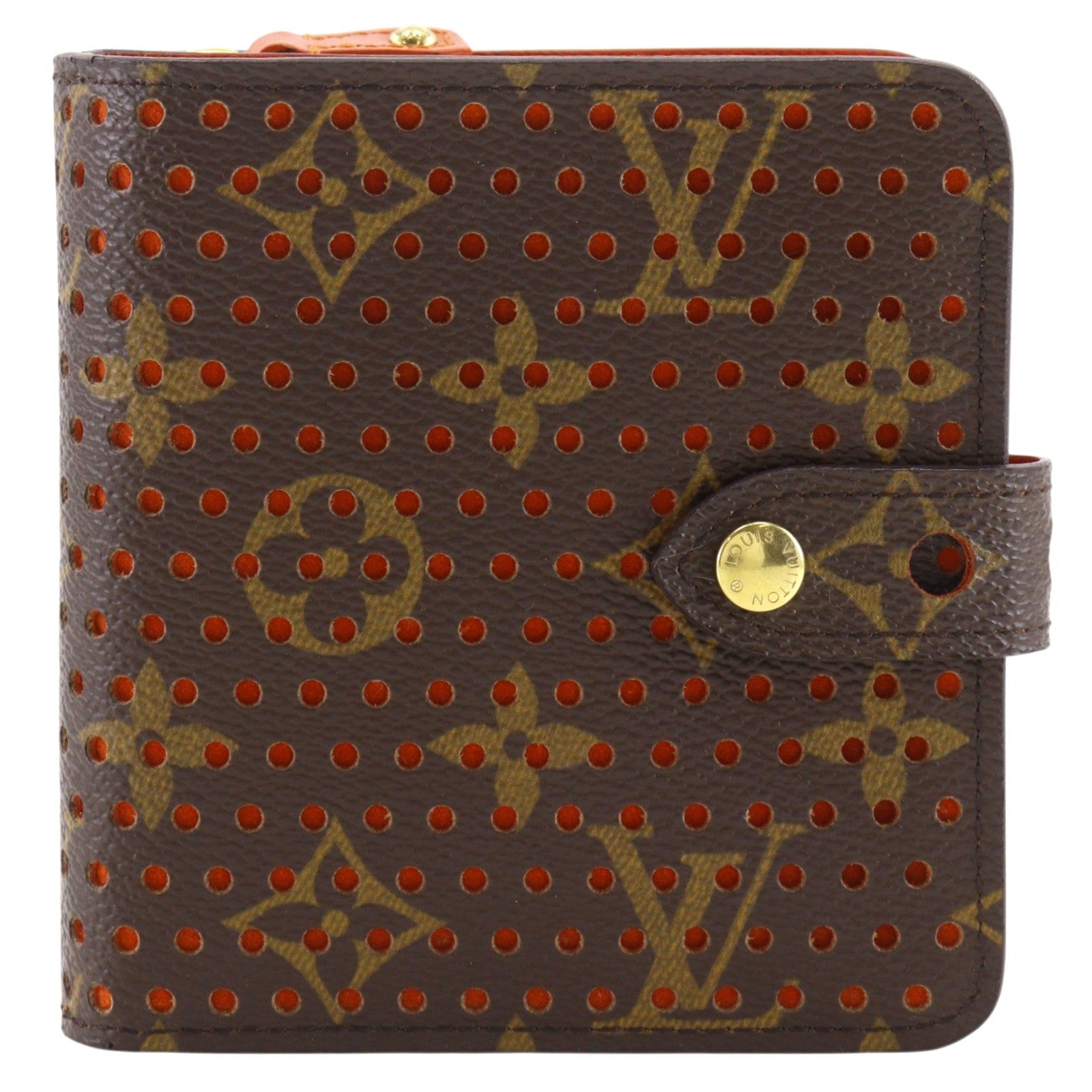 Louis Vuitton Compact Zip Perforated Monogram Canvas, Brown, Canvas, Wallet