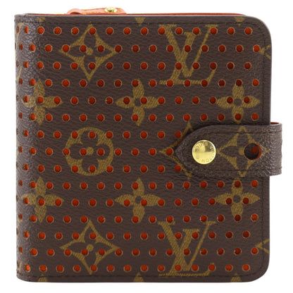 Louis Vuitton Compact Zip Perforated Monogram Canvas, Brown, Canvas, Wallet