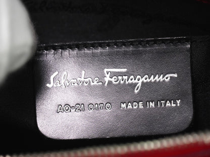 Salvatore Ferragamo Gancini Hobo Leather, Brown, Leather, Shoulder Bag