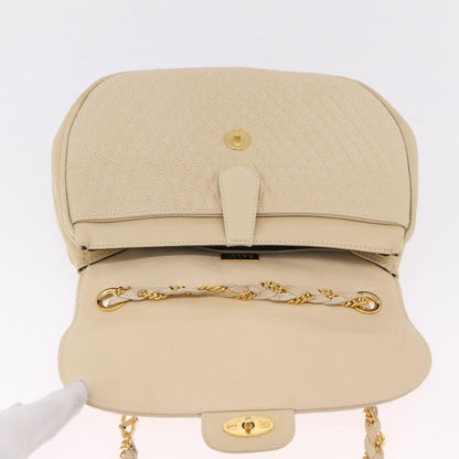 Bally Vintage Chain Quilted Leather, Neutral, Leather, Shoulder Bag