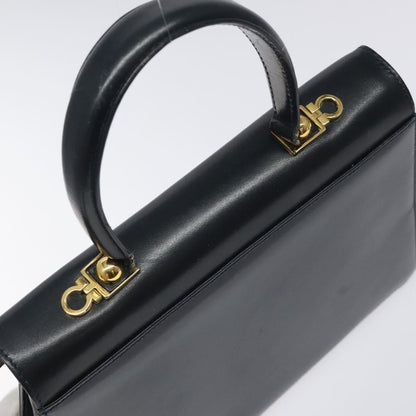 Salvatore Ferragamo Convertible Top Handle Leather, Black, Leather, Handbag