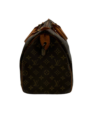 Louis Vuitton Speedy Monogram, Brown, Canvas, Handbag