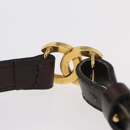 Chanel Vintage Double CC Leather, Brown, Leather, Belt
