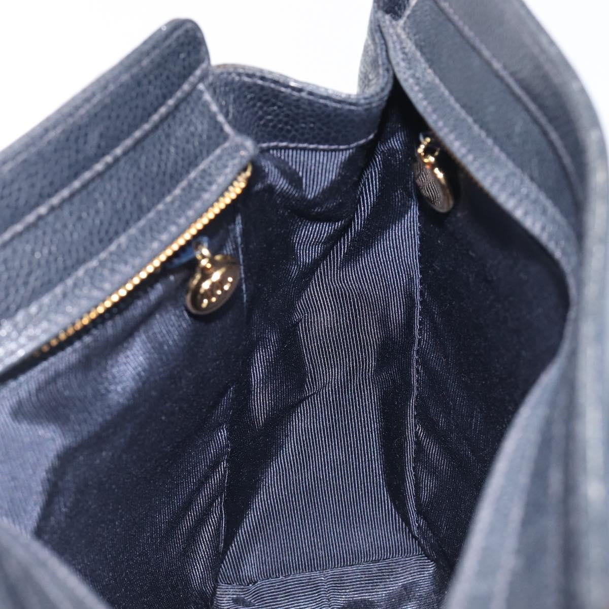 Chanel Vintage Zipped Chain Caviar, Black, Leather, Tote Bag