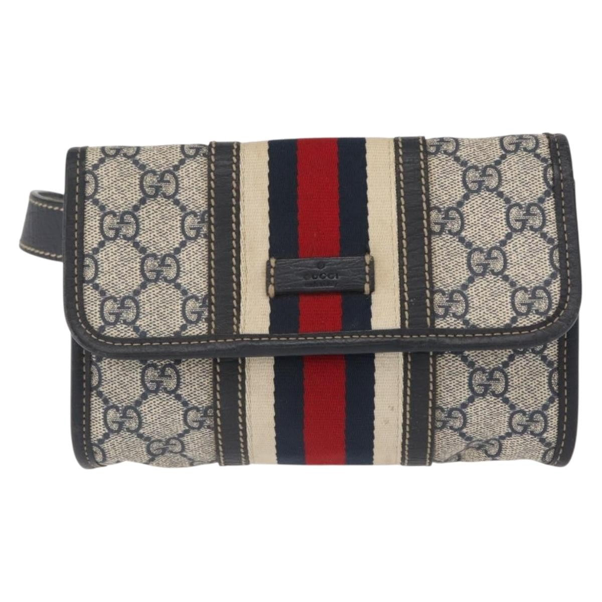 Gucci Vintage Web Belt GG Coated Canvas, Beige, Canvas, Handbag