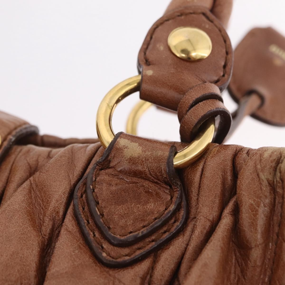 Miu Miu Coffer Satchel Matelasse Leather, Brown, Leather, Handbag