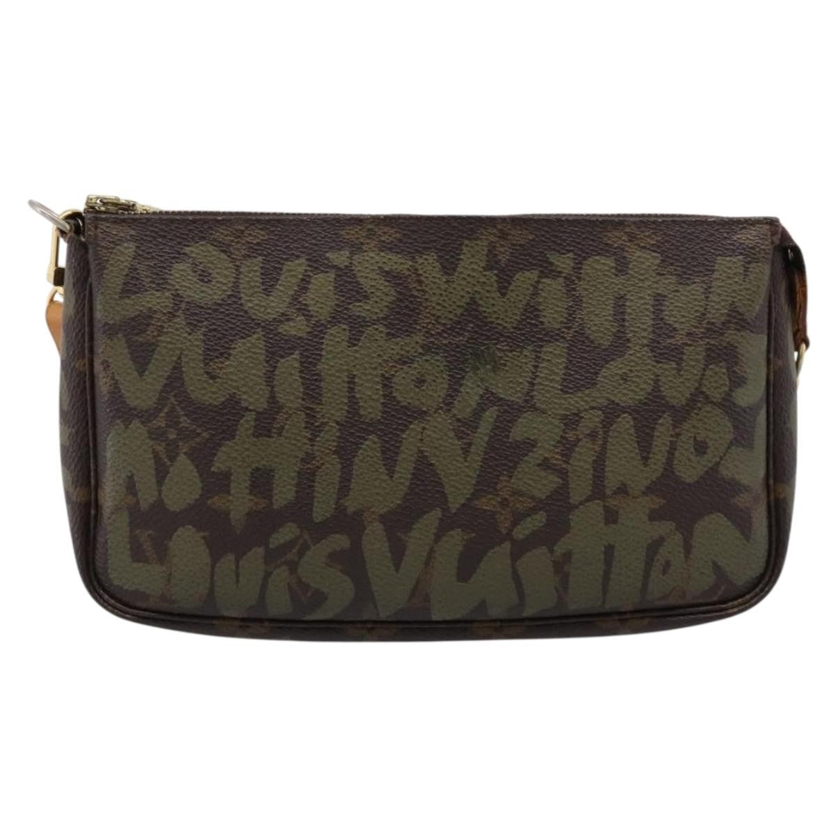 Louis Vuitton Pochette Accessoires Limited Edition Monogram Graffiti, Khaki, Canvas, Clutch