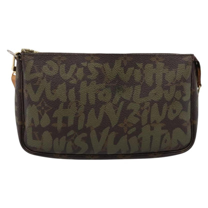Louis Vuitton Pochette Accessoires Limited Edition Monogram Graffiti, Khaki, Canvas, Clutch