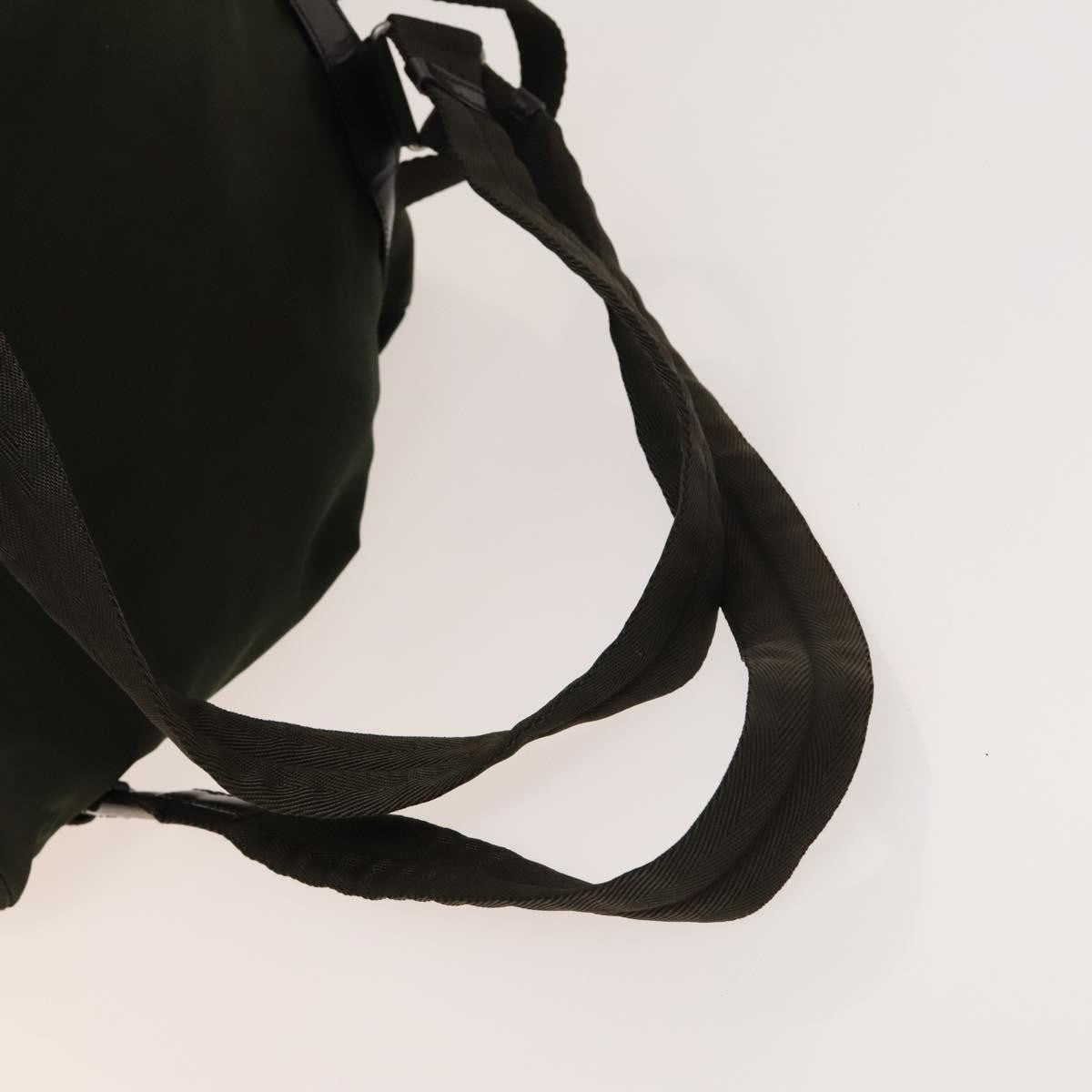 Prada Vela Double Front Pocket Tessuto with Saffiano Leather, Khaki, Nylon, Backpack