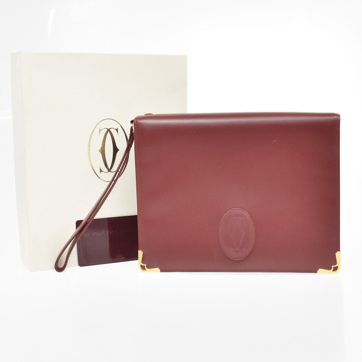 Cartier Must de Cartier Clutch Leather, Burgundy, Leather, Clutch