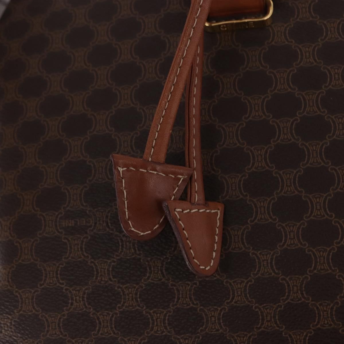 Celine Vintage Macadam Canvas, Brown, Canvas, Backpack