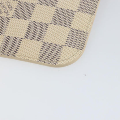 Louis Vuitton Neverfull Pochette Damier, White, Canvas, Clutch