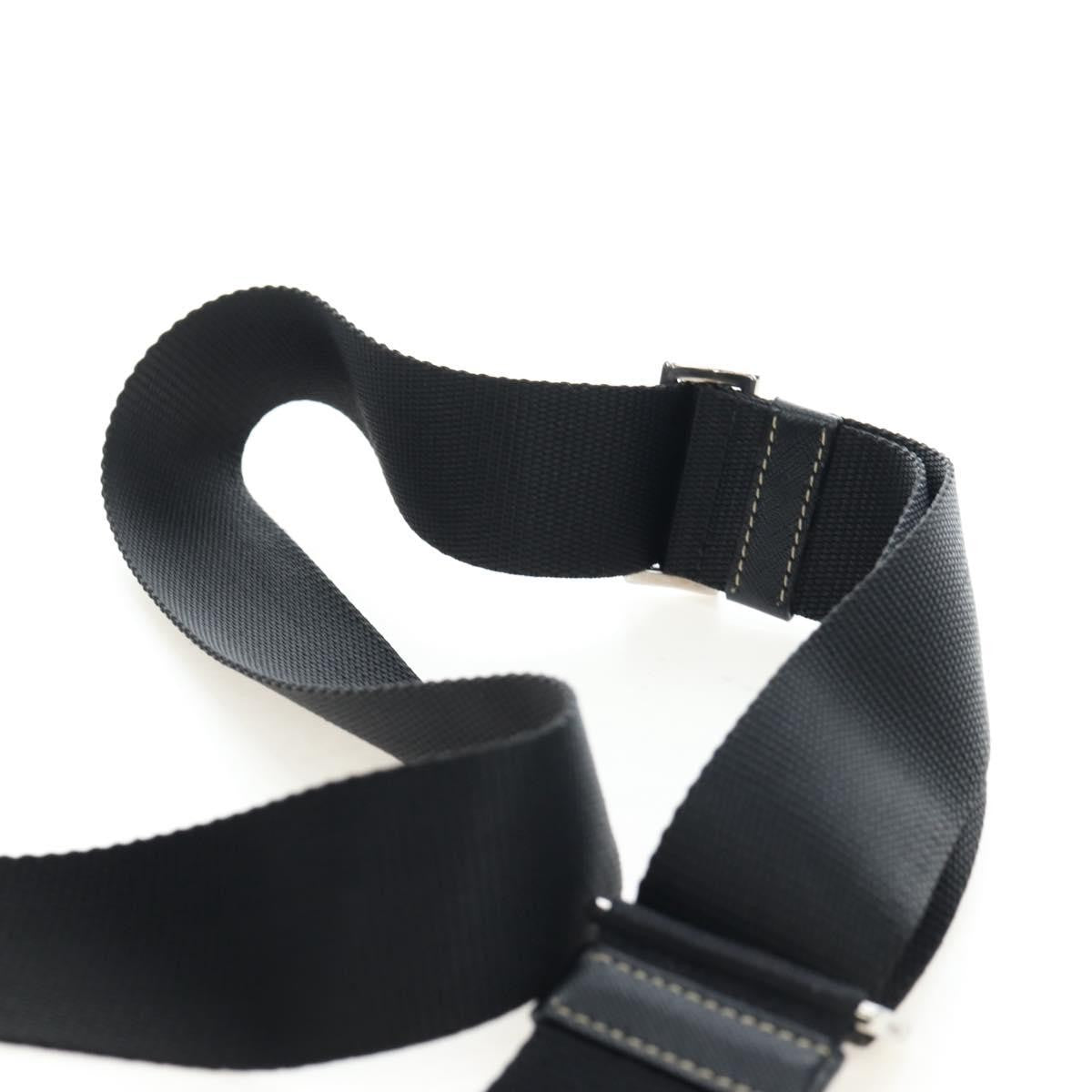 Prada Double Pocket Buckle Flap Tessuto and Leather, Black, Nylon, Handbag