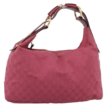 Gucci Horsebit Hobo GG Canvas, Pink, Canvas, Shoulder Bag