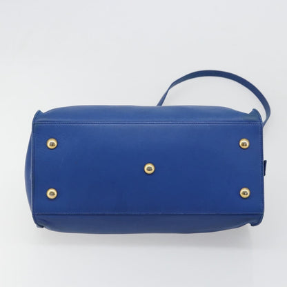 Saint Laurent Classic Y Cabas Leather, Blue, Leather, Tote Bag