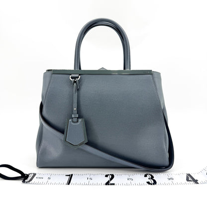 Fendi 2Jours Leather, Blue, Leather, Handbag
