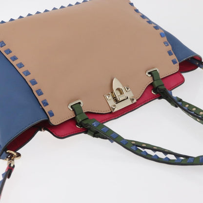 Valentino Garavani Rockstud Frame Handle Calf Hair, Multicolour, Leather, Handbag