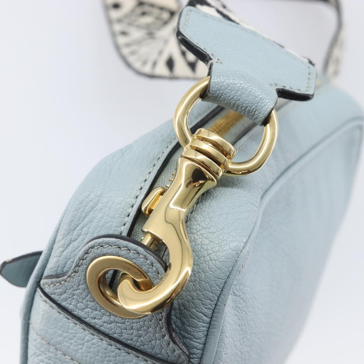 Miu Miu Madras Zip Pocket Leather, Blue, Leather, Crossbody Bag