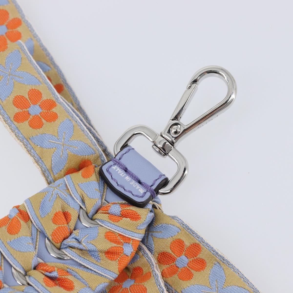 Fendi Bow Mini Strap You Short Shoulder Strap Leather with Ribbon Whipstitch, Blue, Leather, Straps
