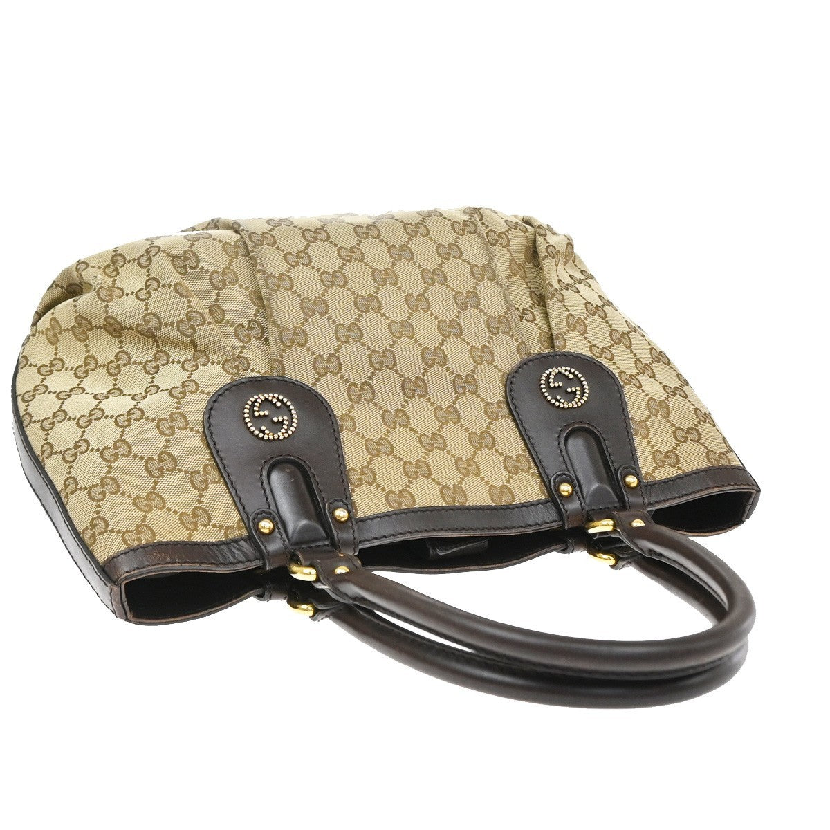 Gucci Scarlett GG Canvas with Leather, Brown, Canvas, Tote Bag