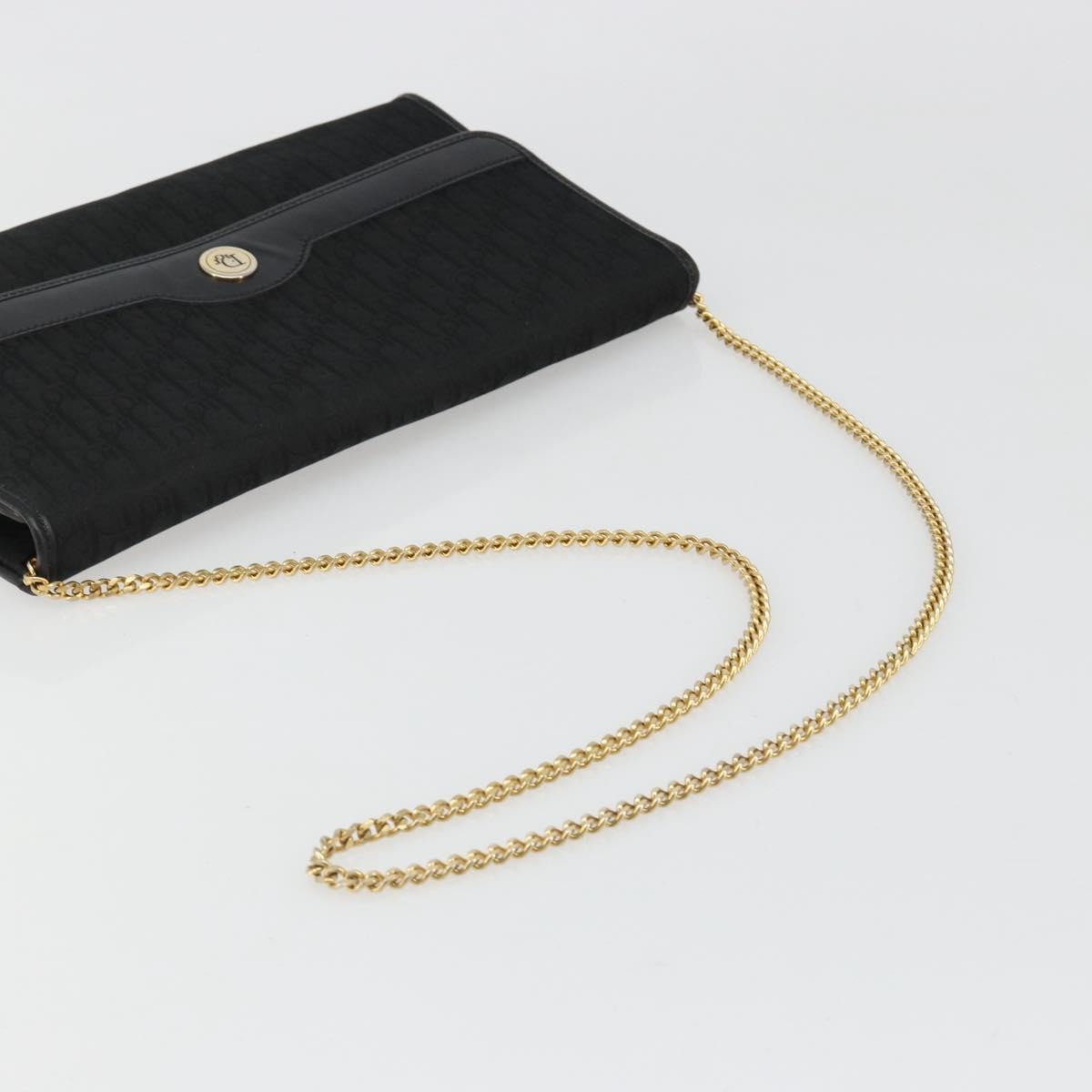 Christian Dior Vintage Trotteur Chain Canvas, Black, Canvas, Shoulder Bag