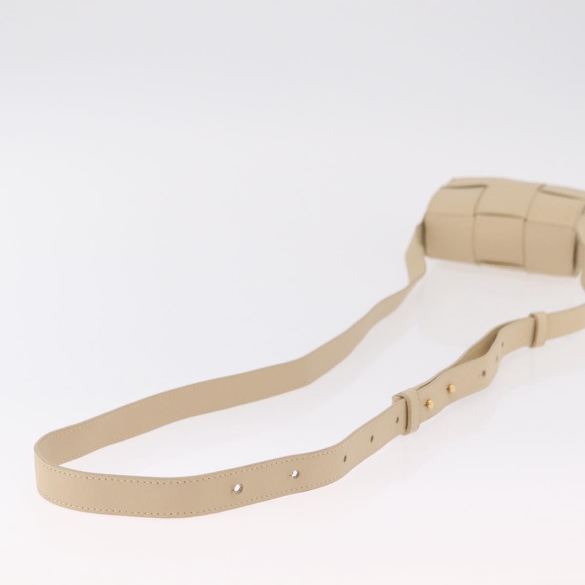 Bottega Veneta Cassette Maxi Intrecciato Leather, Beige, Leather, Crossbody Bag