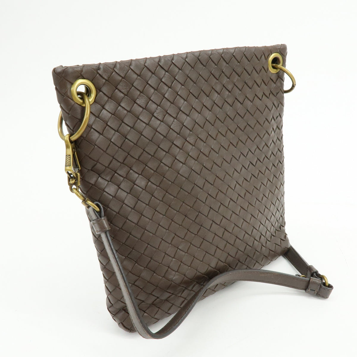 Bottega Veneta Shoulder Intrecciato Nappa, Brown, Leather, Shoulder Bag