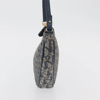 Christian Dior Vintage Saddle Bag Canvas, Navy, Canvas, Clutch