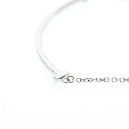 Tiffany & Co. T Smile Pendant 18K White Gold, Silver, White Gold, Necklace