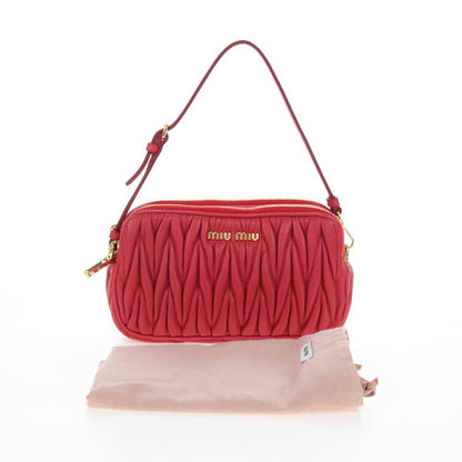 Miu Miu Tech Matelasse Leather, Red, Leather, Crossbody Bag