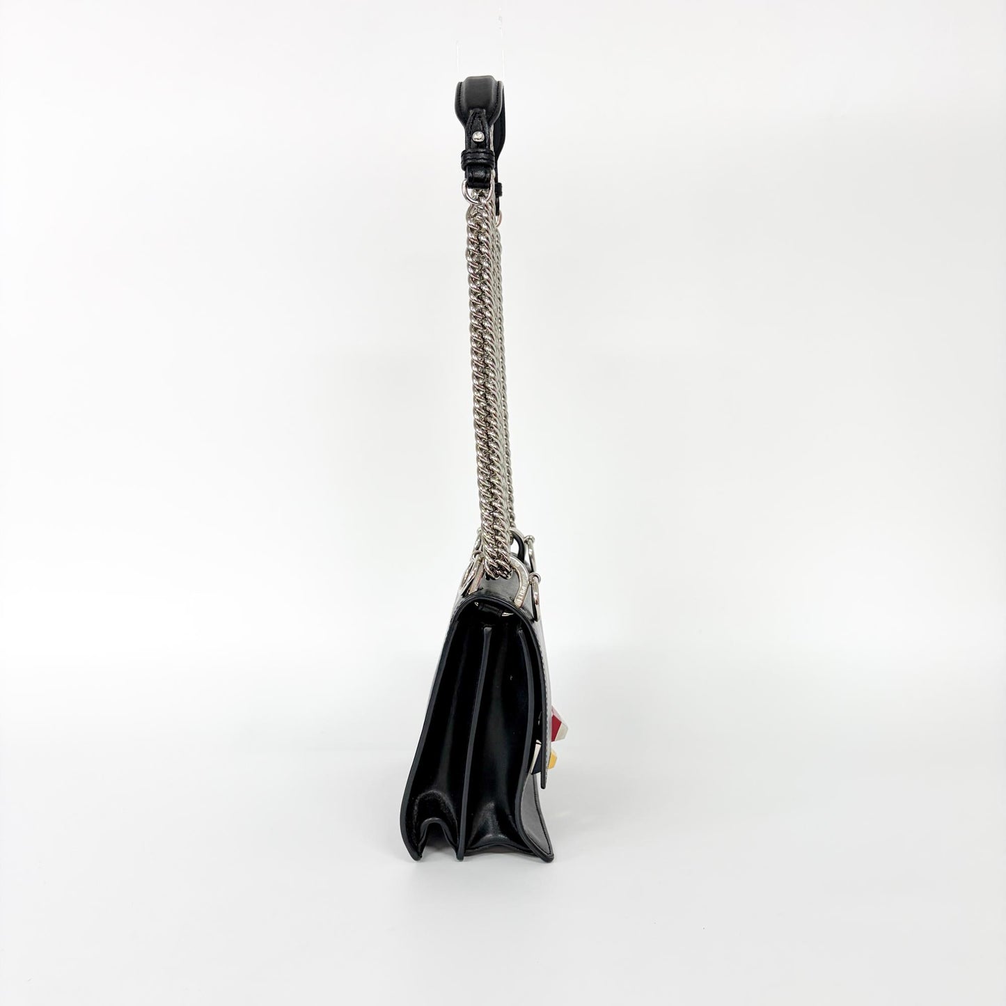 Fendi Kan I Bag Leather, Black, Leather, Shoulder Bag
