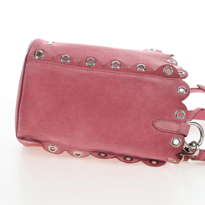 Miu Miu Convertible Bucket Leather with Applique, Pink, Suede, Handbag