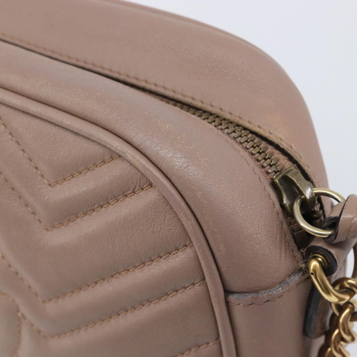 Gucci GG Marmont Matelasse Leather, Beige, Leather, Shoulder Bag