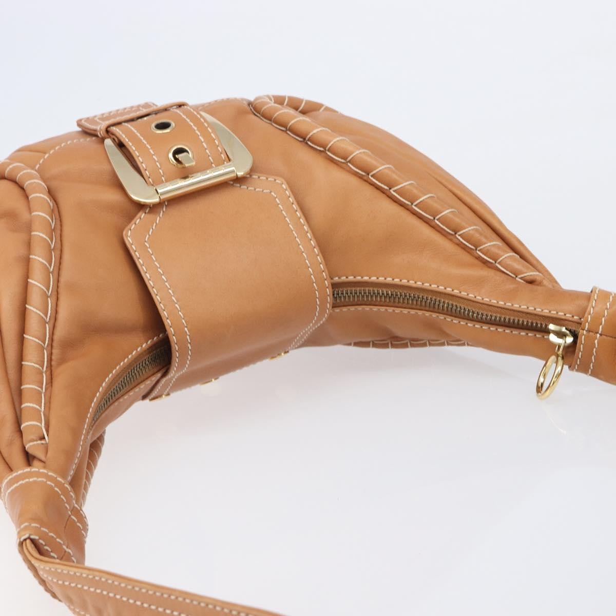 Celine Shoulder Leather, Brown, Leather, Shoulder Bag