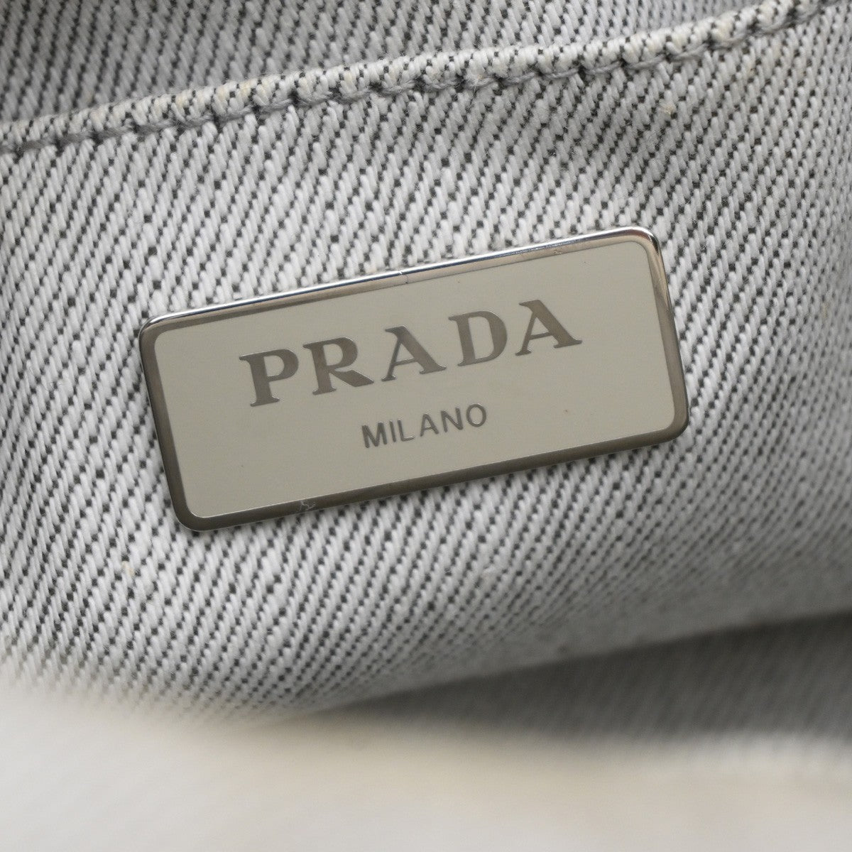 Prada Canapa Convertible Rhinestone Embellished Canvas, Gray, Canvas, Tote Bag