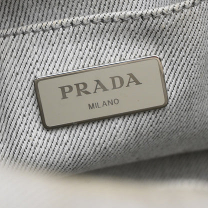 Prada Canapa Convertible Rhinestone Embellished Canvas, Gray, Canvas, Tote Bag