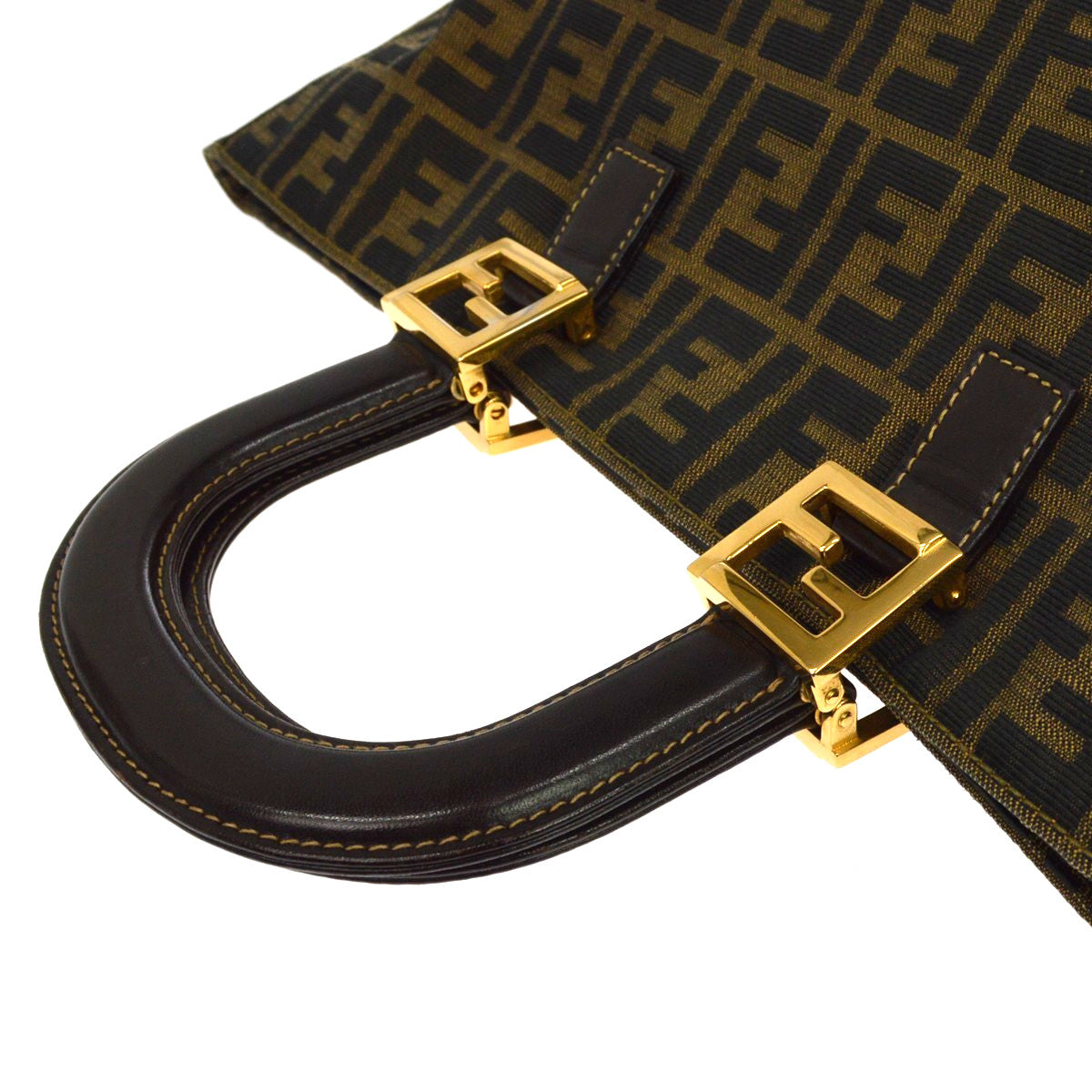 Fendi Vintage Top Handle Zucca canvas, Brown, Canvas, Tote Bag