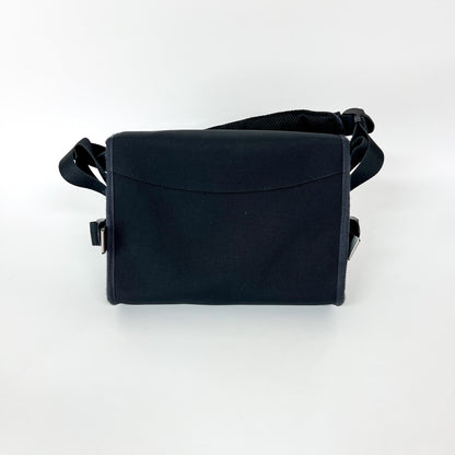 Celine Logo Trekking Messenger Bag Nylon, Black, Nylon, Crossbody Bag